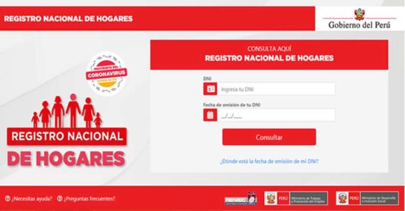 Registro Nacional de Hogares Reniec