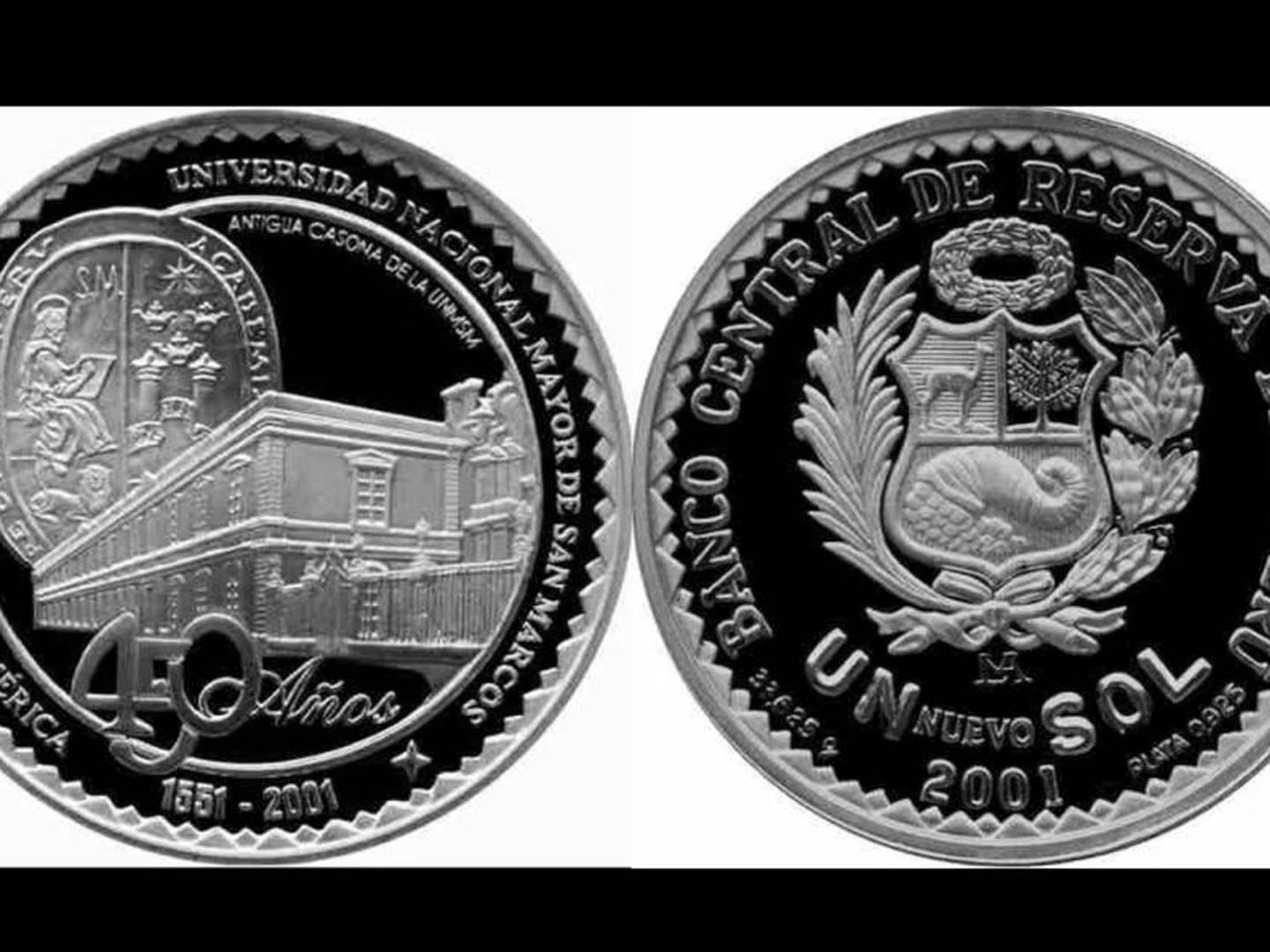 moneda de 1 sol del 2001