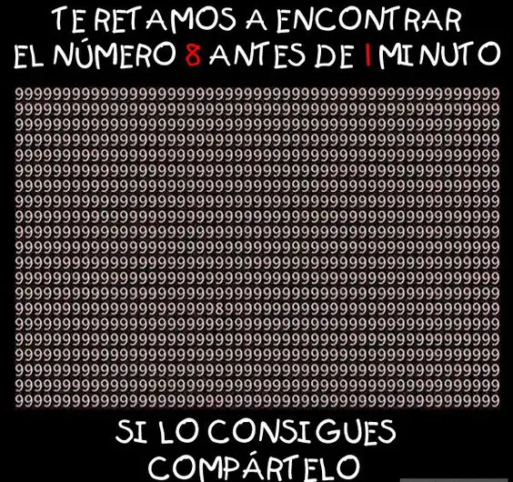 Acertijo Visual: ¿dónde está el número 8? resuélvelo en menos de 1 minuto