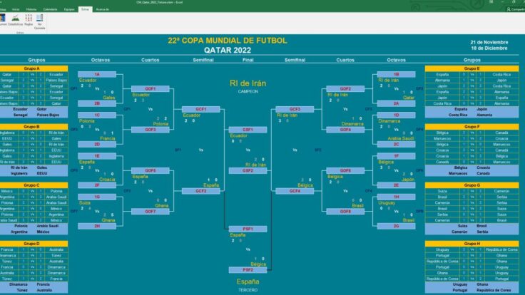Polla Mundialista Qatar 2022 en Excel