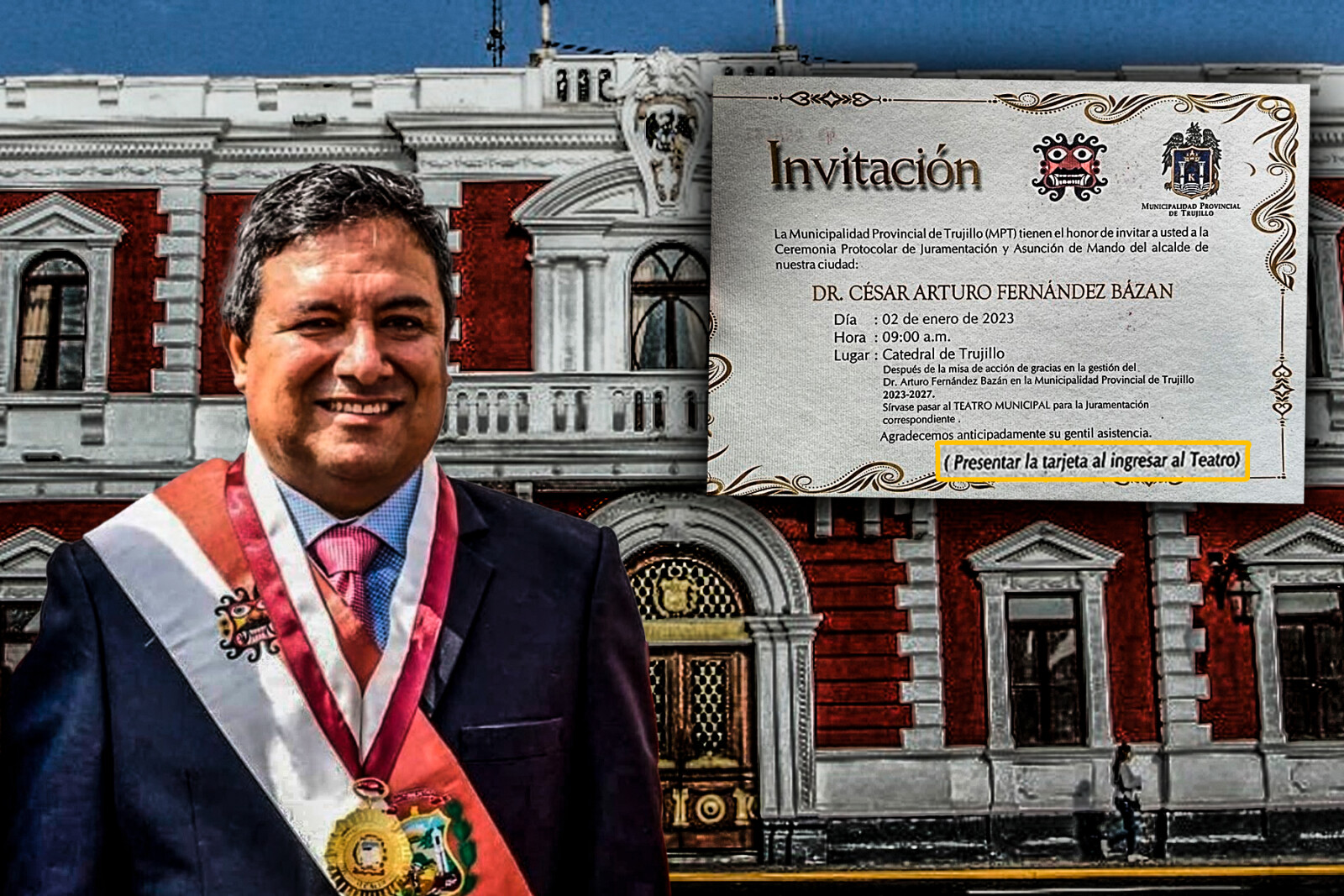 alcalde de Trujillo Arturo Fernández banda presidencial
