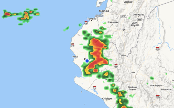 Mapa de lluvias Piura hoy
