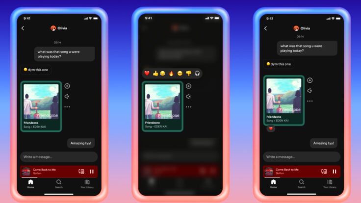 spotify mensajería directa
