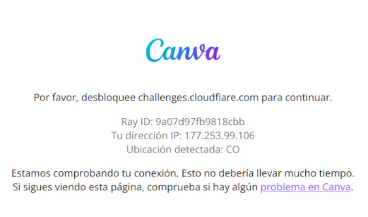 Caída de de la plataforma Canva, elaborado por Canva.