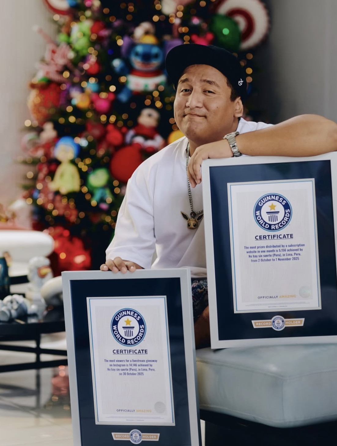 La plataforma “No hay sin suerte” de Jorge Luna logró dos récords Guinness por audiencia y premios entregados en octubre de 2025.